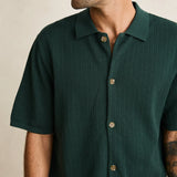 Textured Knit SS Shirt - Forest