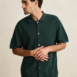 Textured Knit SS Shirt - Forest