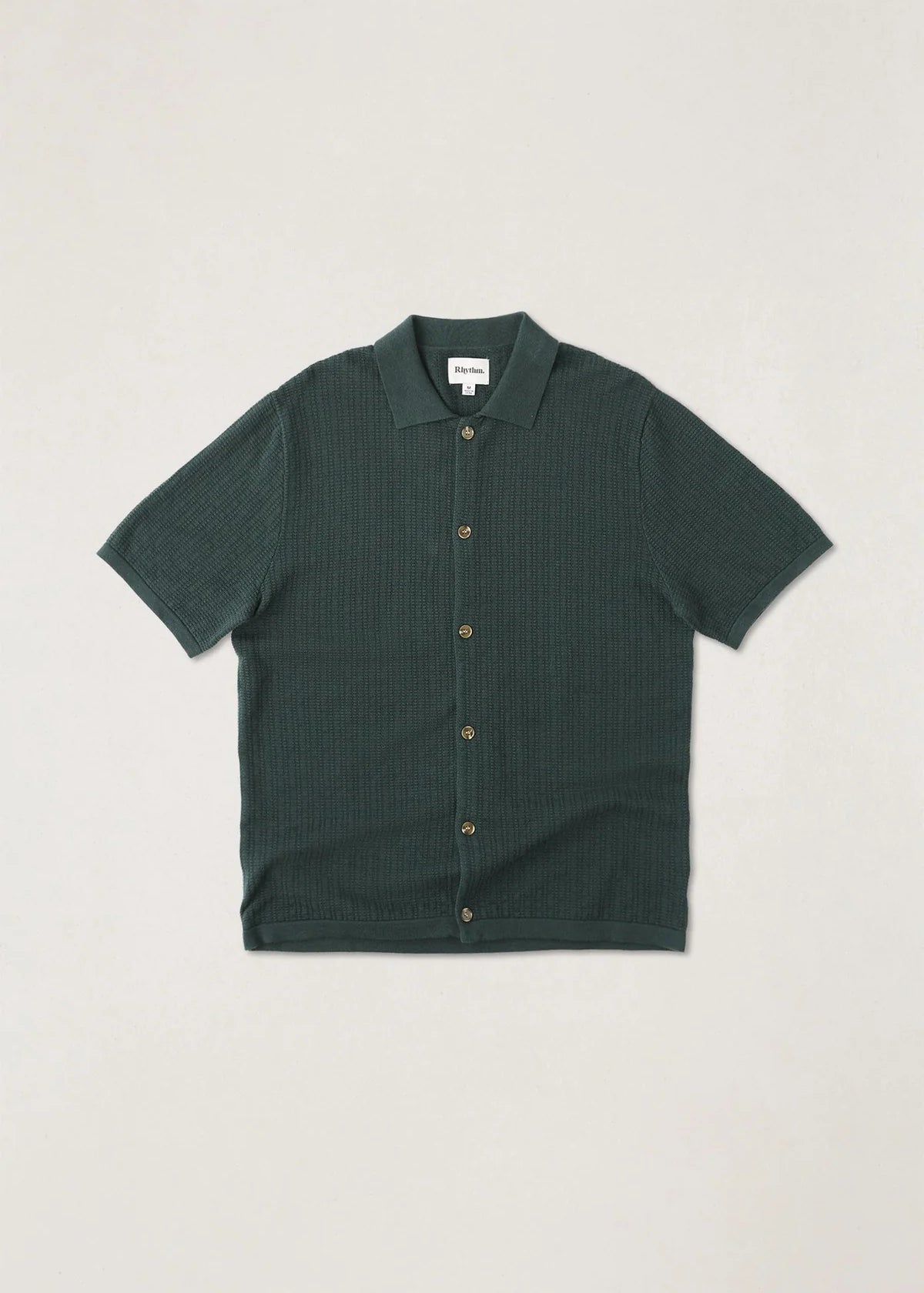 Textured Knit SS Shirt - Forest