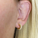 Petite Pearl C Hoops - Gold