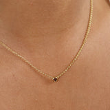 Dainty Bezel Necklace - Red