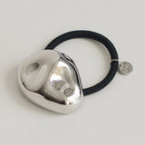 Large Pebble Hair Tie - Silver