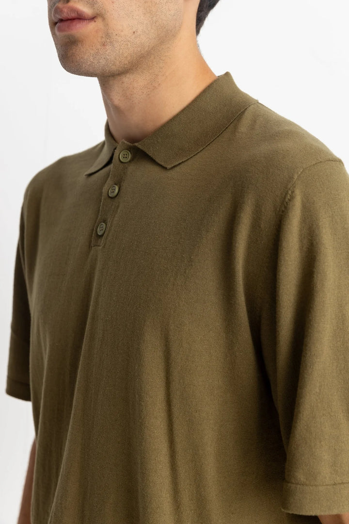 Knit Polo - Olive