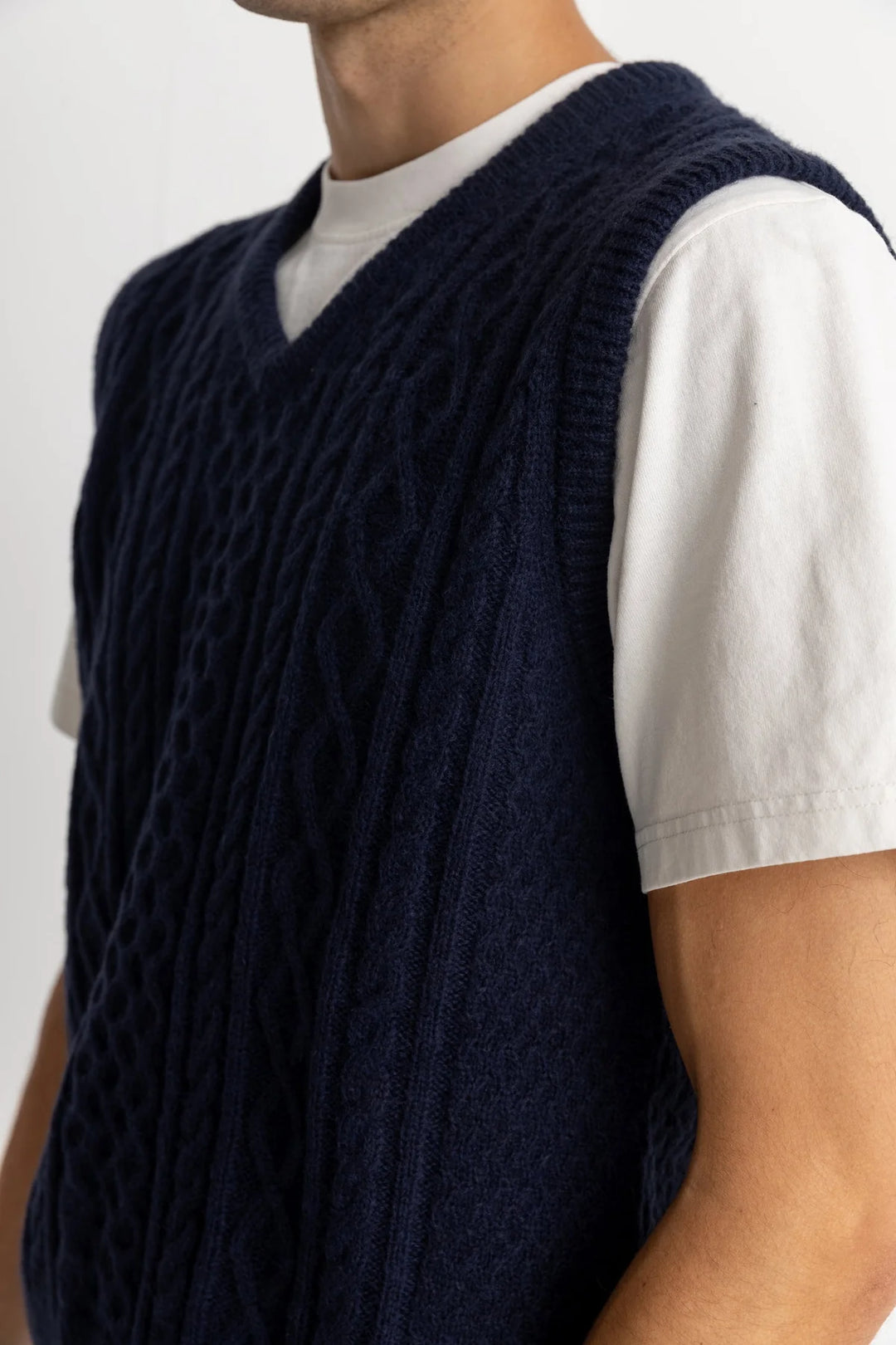 Mohair Knit Vest - Navy