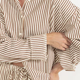 Cove Stripe Oversized LS Shirt - Natural
