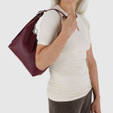 Mini Recycled Leather Shoulder Bag - Mahogany