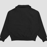 Terry Half Zip Fleece Sweatshirt - Black