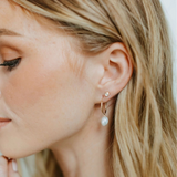 Moonstone Gemstone Studs - Gold