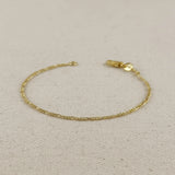 Rounded Figaro Chain Bracelet - Gold