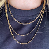 Flat Figaro Chain - Gold