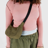 Small Nylon Crescent Bag - Seaweed