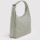 Nylon Shoulder Bag - Sage Stripe