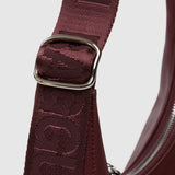 Small Recycled Leather Crescent Bag - Mahogany