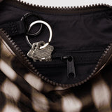 Small Nylon Crescent Bag - Blurred Gingham Brown