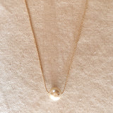 Solitaire Pearl Necklace - Gold