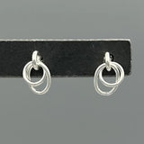 Connected Oval Studs - Silver