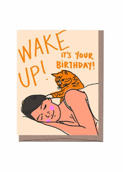 Wake Up Cat Card