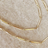 Diamond Cut Straw Chain - Gold