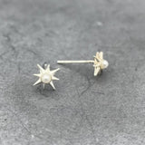 Mini Pear Star Studs - Silver