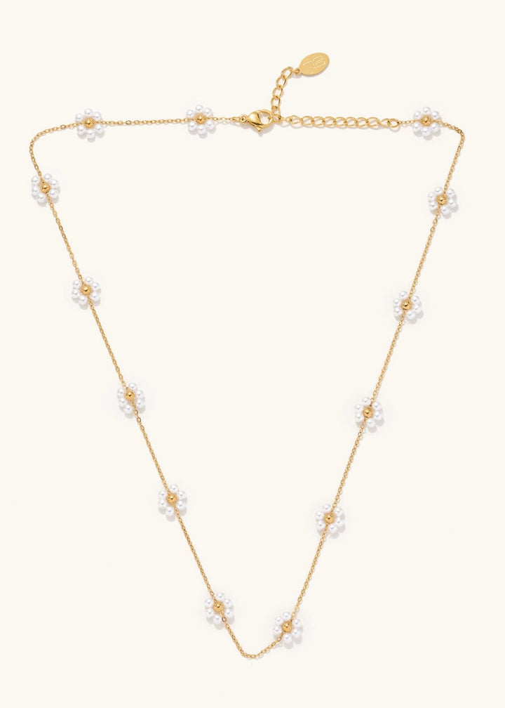 Pearl Daisy Necklace - Gold