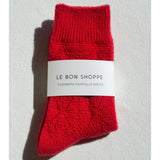 Cashmere Pointelle Socks - Red
