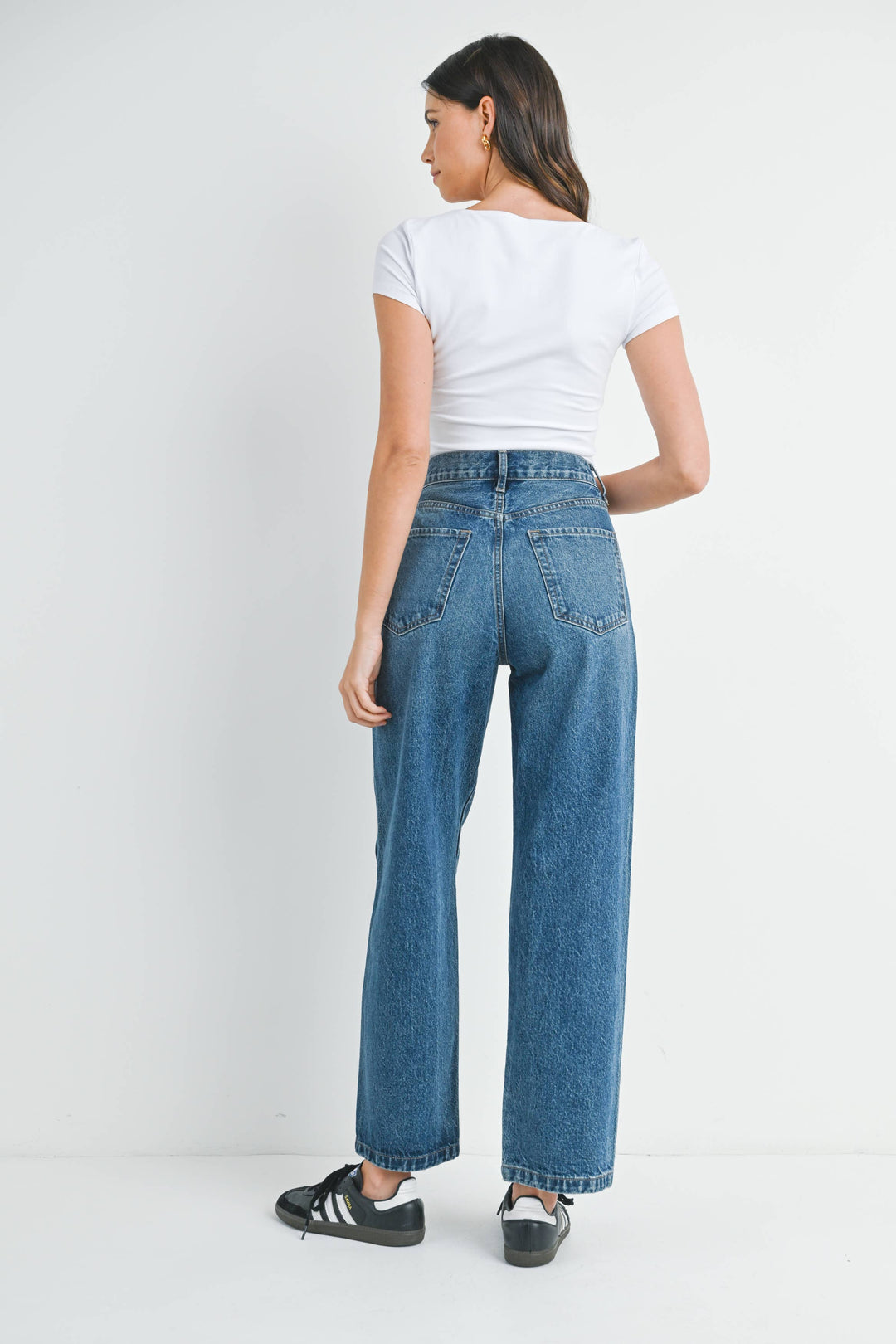 Relaxed 90's Long Straight Jeans - Dark Denim