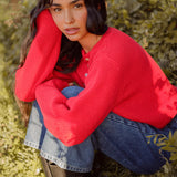 Harbor Cardigan - Cherry Red