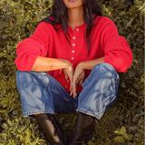 Harbor Cardigan - Cherry Red