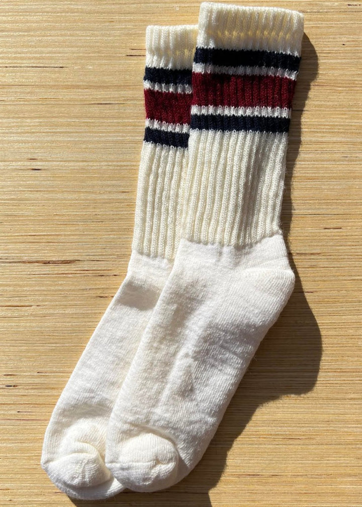 Merino Retro Stripe - Berry / Navy