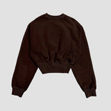 Acid Wash Balloon Sweatshirt - Mocha Mousse