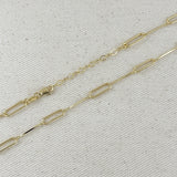 Paperclip & Straw Chain Necklace - Gold