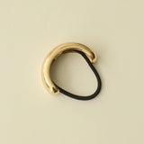 Wide Metal Ponytail Hair Tie - Gold