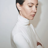 Roll Neck Jersey Top - White