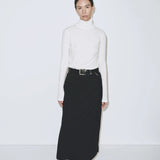 Roll Neck Jersey Top - White