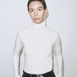 Roll Neck Jersey Top - White