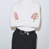Roll Neck Jersey Top - White