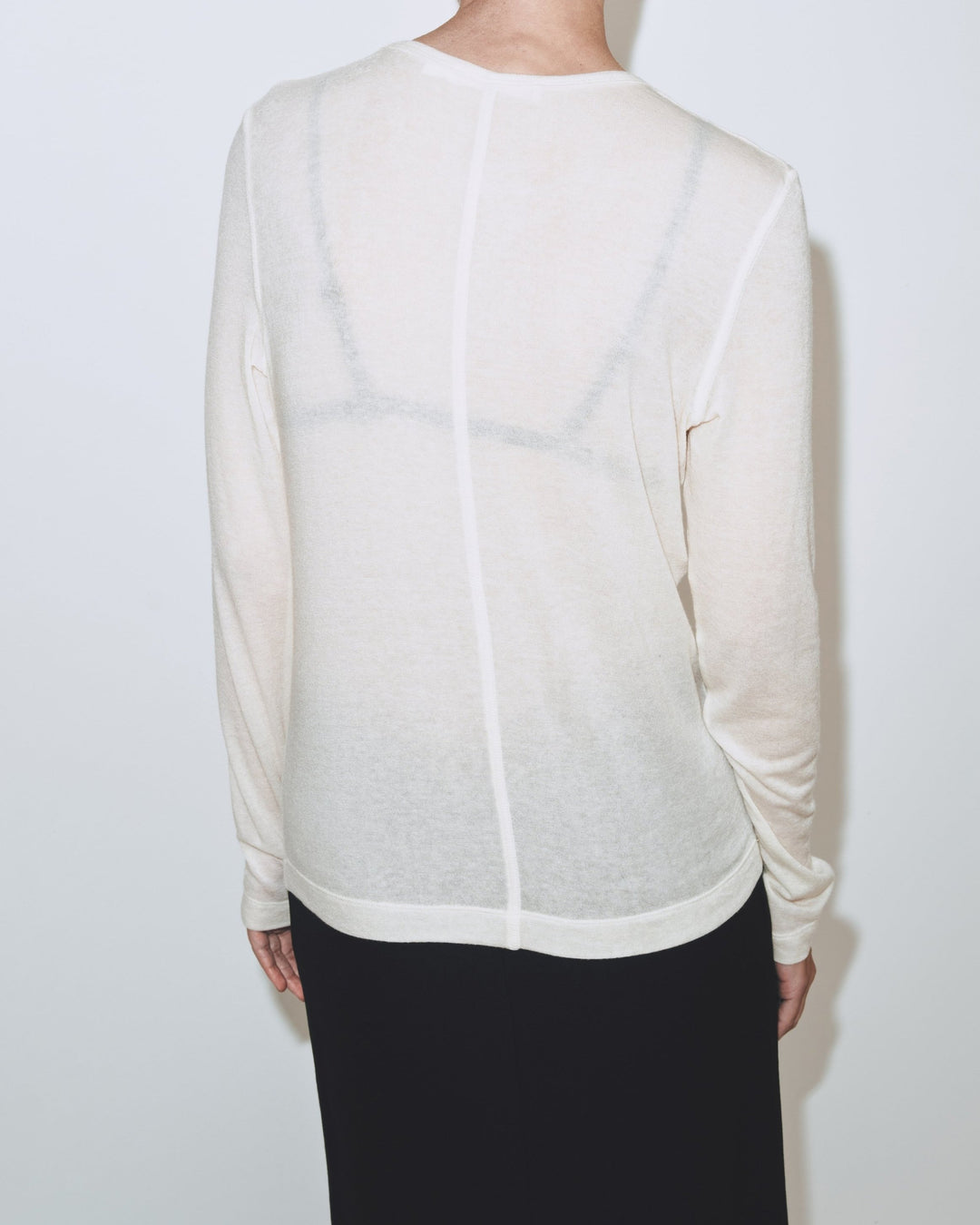 Wool Tencel Crewneck - Ivory