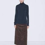 Roll Neck Jersey Top - Navy