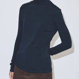 Roll Neck Jersey Top - Navy
