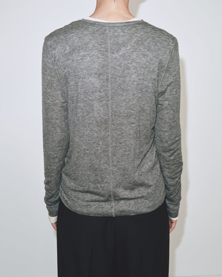 Wool Tencel Crewneck - Heather Grey