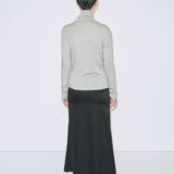 Roll Neck Jersey Top - Heather Grey