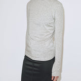 Roll Neck Jersey Top - Heather Grey