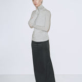 Roll Neck Jersey Top - Heather Grey