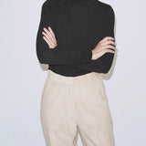 Roll Neck Jersey Top - Black