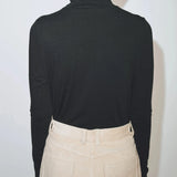 Roll Neck Jersey Top - Black