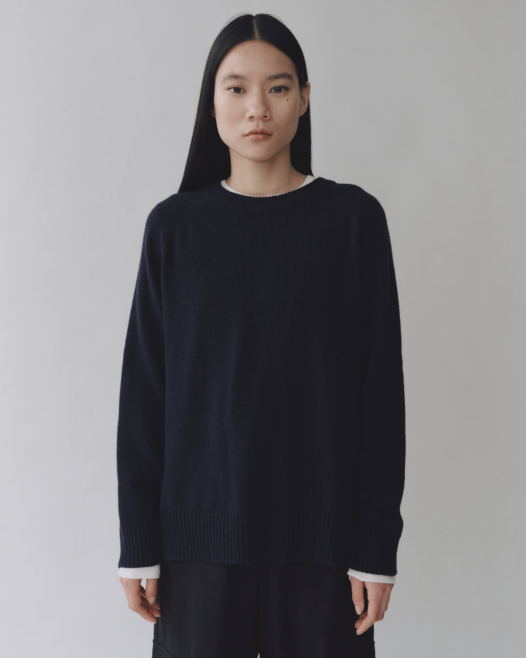 Cashmere Blend Crewneck - Navy