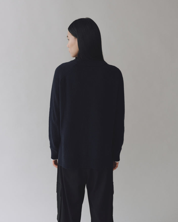 Cashmere Blend Crewneck - Navy