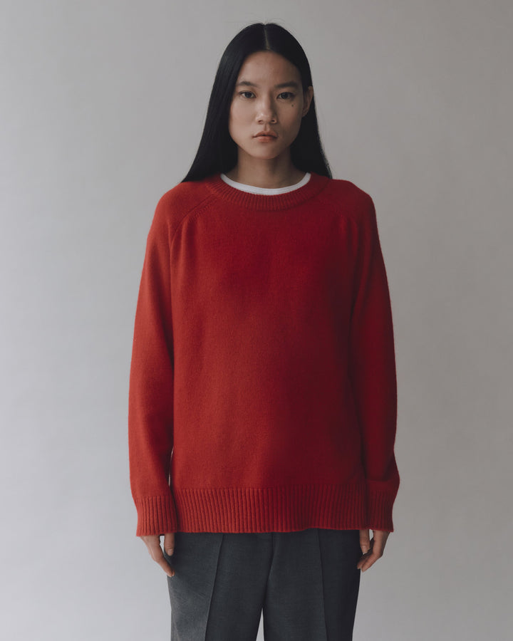 Cashmere Blend Crewneck - Red