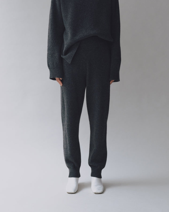 Cashmere Blend Knit Pants - Charcoal