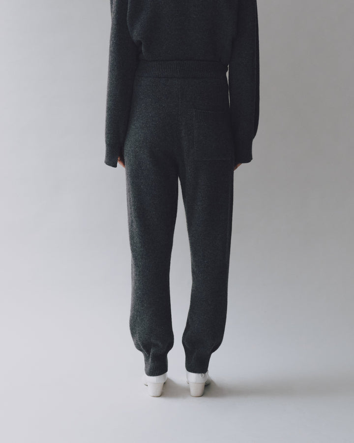 Cashmere Blend Knit Pants - Charcoal